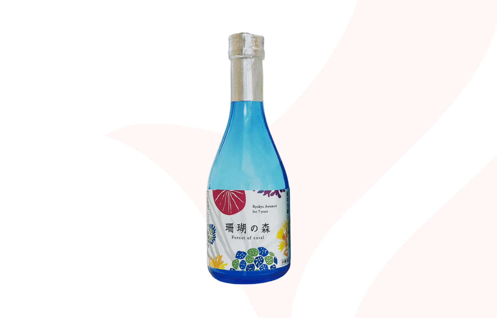 【沖縄限定商品】琉球泡盛 珊瑚の森 熟成七年古酒のラベル